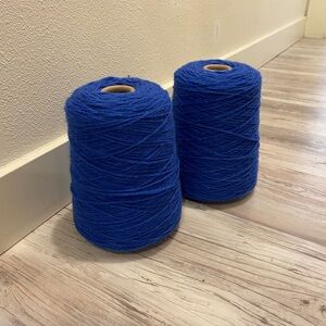 Blue Wool Yarn Cones - 100% New Zealand Wool - Tuft the World